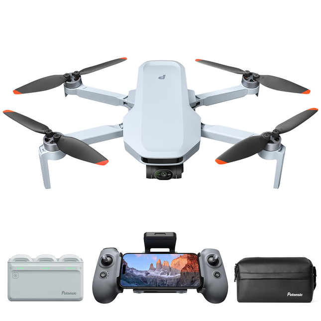 Potensic ATOM 2 GPS Drone with Camera, 4K HDR Video, 8K Photo, 10KM Transmission Range, &lt; 249g, 3-Axis Gimbal, AI Follow/AI Night/QuickShots/Vertical Shots, 3 Batteries, 96 Min Flight Time, C0, for Adults