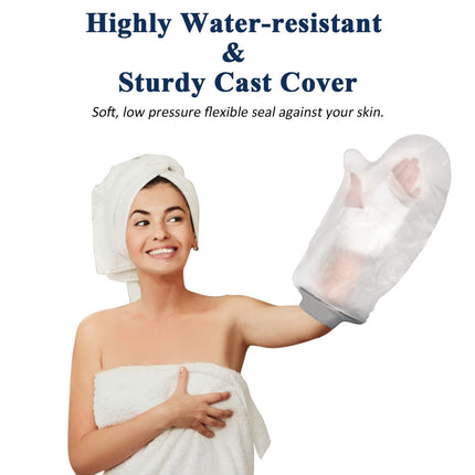 EVERCRYO Waterproof Adult Hand Cast Protector for Shower, Bathtub - Reusable Cast and Bandage Protector - Waterproof Protective Cover for Broken Hands, Fingers, and Wrists (Gray)