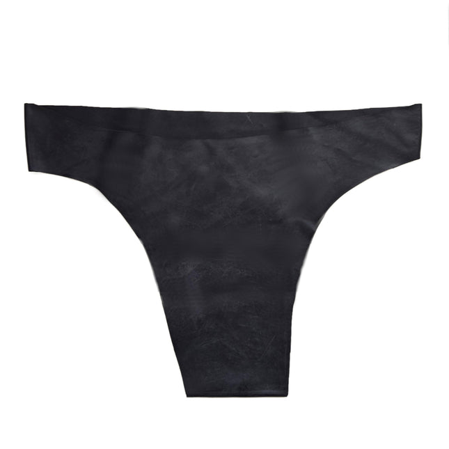 SpecialUnderwear Latex Female String Black extra hot - 0.3 mm Thick Size: L