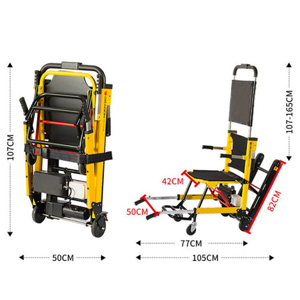 flatpincololee Electric Stair Climber Wheelchair/Mobile Stairlift, 24V13Ah Lithium Battery, Aluminum Alloy Frame, Load Capacity 363 lb