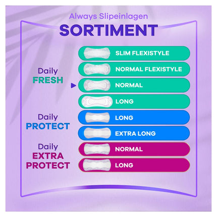 Always Daily Panty Liners for Women, Normal To Go Fresh (20 Pads) with fresh fragrance, flexible &amp; comfortable, breathable