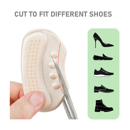 VivoFoot 4 Pack Heel Pads, Heel Protectors, Thick Insoles and Fillers for Shoes That Are Too Big, Heel Cushions for Shoes, Self-Adhesive Heel Holders to Prevent Blisters &amp; Friction (Beige)