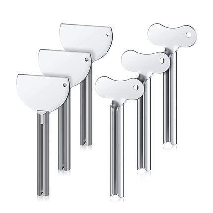 Newaner Metal Tube Squeezer 6 Pieces, Tube Squeezer, Stainless Steel Tube Press, Toothpaste Squeezer for Cosmetics, Shoe Polish, Hair Dye, Pigments, Suitable for Kitchen, Bathroom, Studio