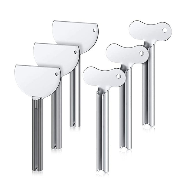 Newaner Metal Tube Squeezer 6 Pieces, Tube Squeezer, Stainless Steel Tube Press, Toothpaste Squeezer for Cosmetics, Shoe Polish, Hair Dye, Pigments, Suitable for Kitchen, Bathroom, Studio