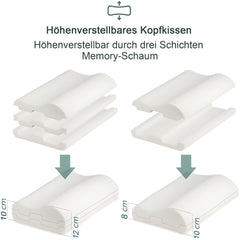 LAMB Pillow, Height Adjustable Memory Foam Neck Support Pillow, Side Sleeper Pillow, Ergonomic Pillow, Anti-Snoring Pillow