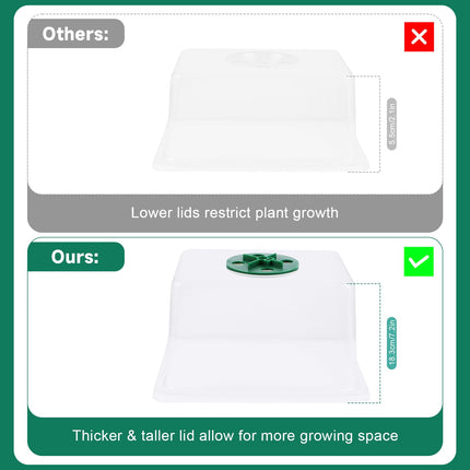 NVIYAM 5 Pack Mini Greenhouse Propagator, 60 Cells Grow Kit with Light, Indoor Greenhouse with High Lid, Propagator for Plants, Small Grow Box
