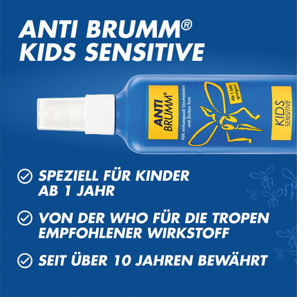 Anti Brumm Kids Sensitive Pump Spray, 75 ml: Reliable mosquito and tick protection especially for children from one year, mosquito spray with icaridin