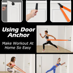 Zacro Resistance Bands, Fitness Bands Resistance Bands Set with Door Anchor, for Yoga, Pilates, Training, Physiotherapy, Pull-Up Aid, Strength Training for Men and Women