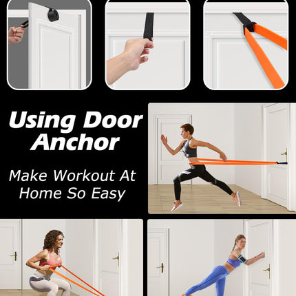 Zacro Resistance Bands, Fitness Bands Resistance Bands Set with Door Anchor, for Yoga, Pilates, Training, Physiotherapy, Pull-Up Aid, Strength Training for Men and Women