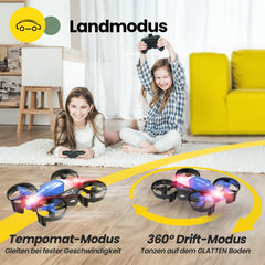 Holy Stone HS210F Mini Drone for Kids, 2 in 1 RC Quadcopter with Landing Mode and Flight Mode, One Key Start, Altitude Hold, 3D Flips, Headless Mode, Toy Gifts for Boys, C0 (Blue)