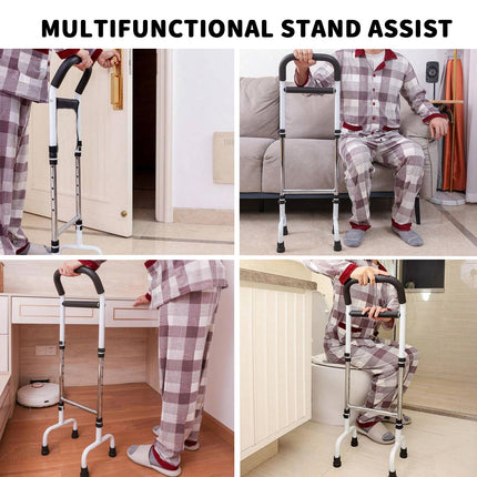 Standing aid for the bed, elderly standing aid, mobile standing aid, standing and sitting aid - 6 levels adjustable, support frame - load capacity 136 kg, standing bed standing aid suitable for the elderly and disabled people