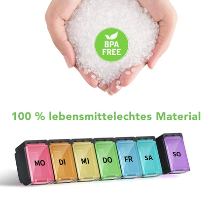 Opret Pill Box 7 Days German - Pill Box Rainbow Pill Box, Pill Box Tablet Organizer Weekly Box Medicine Box