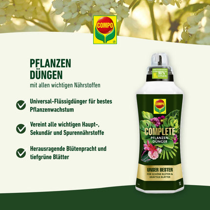 COMPO COMPLETE plant fertilizer for all plants, universal fertilizer with calcium and magnesium, 1 liter