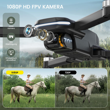 Holy Stone HS280D Drone with 1080P Camera, RC Foldable FPV Drone with 2 Batteries, Long Flight Time, Brushless Motor, Gesture Control, Camera Drones Outdoor Complete Set Quadcopter for Kids Beginners, C0