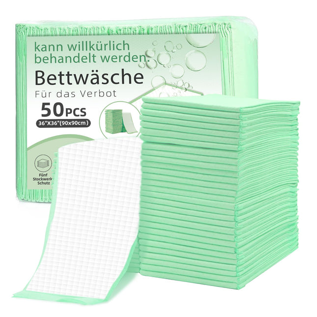 EasyVibe Disposable Bed Pads for Incontinence 50 Pieces 90x90cm 5-ply, 110g/piece, SAP 7g Bed Pads Incontinence Disposable Adult, Heavy Duty Bed Pads Incontinence, Disposable Changing Pads…