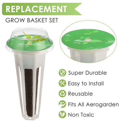 Seed Capsule Kit for Aerogarden, Grow-Anything Kit for Hydroponics, Plant Capsule Kit A&amp;B for Solid Plant Fertilization with Plant Baskets, Grow Sponges, Plant Domes, and Labels, (12 Pieces)