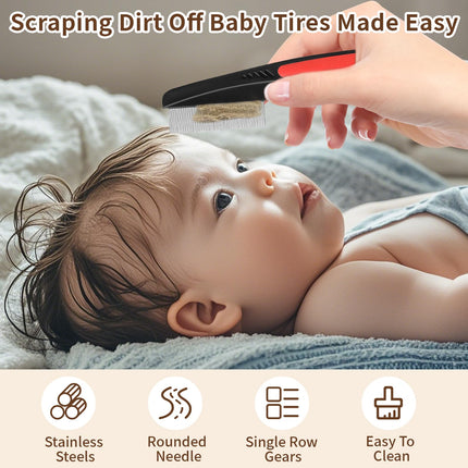 Stainless steel lice comb set, 3 pieces, lice comb, dandruff comb, 3 styles, lice comb for children, reduces itching, for children, adults and pets to remove lice and dandruff