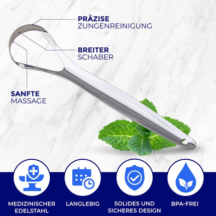 Stainless steel tongue scraper | Tongue cleaner set | Tongue cleaner | Stainless steel tongue brush | Stainless steel tongue scraper | Tongue scraper | Stainless steel tongue cleaner | ORAVIX