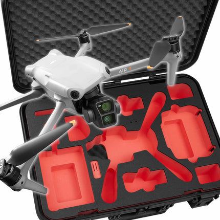 TomCase drone case "Ready to Fly" for DJI Air 3S Fly More Combo, Standard or DJI RC 2 Controller, battery charging in the case, waterproof ECO protective case - Made in Germany