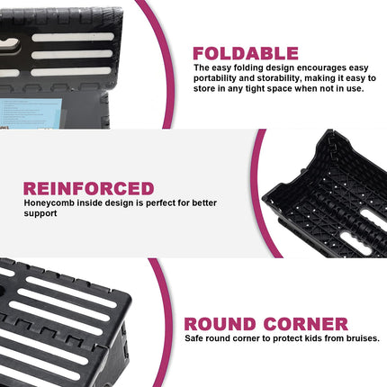 Portable Folding Step Stool, 12.7 cm, Collapsible Half Step Stool for Seniors and Adults, 100 kg, for Elderly People Getting Up a High Bed or Stairs