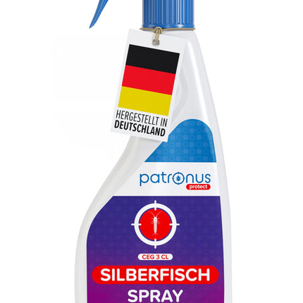 Patronus Silverfish Spray with Instant Effect 500 ml – effective repellent against silverfish and silverfish – highly effective alternative to silverfish bait and traps, with a subtle citrus scent
