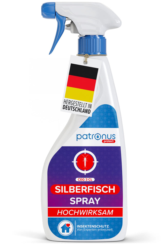 Patronus Silverfish Spray with Instant Effect 500 ml – effective repellent against silverfish and silverfish – highly effective alternative to silverfish bait and traps, with a subtle citrus scent