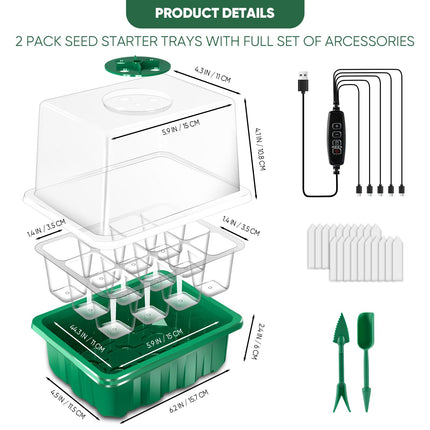 AONYIYI 5 pieces 60 cells cultivation greenhouse small cultivation box indoor greenhouse with light cultivation set with timer cultivation set plants for outdoor indoor