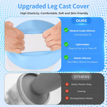 AMSGANK Shower Protector Leg, Waterproof Leg Cast Protector Reusable Waterproof Cast Bandage for Broken Toe Ankle Burn Keep Wounds Dressings Dry - Adult