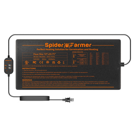 Spider Farmer Plant Heating Mat, Heat Mat Set with Thermostat Controller for Seedling Germination and Pet Heating Pad Indoor Greenhouse Heating Mats Amphibians Pet Mat Warmer Bed Mat