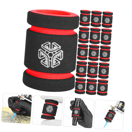 KOMBIUDA 20pcs Protective Cover Humanized Grip Tube Elastic Tattoo Grip Cover Grip Sleeve Thick Grip Cover Practical Grip Cover Accessories Sponge Grip Universal