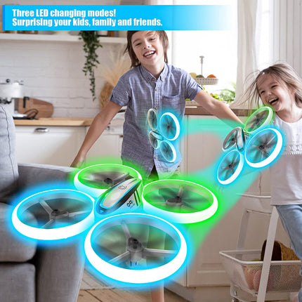 AVIALOGIC Q9s Drone for Kids with Altitude Hold and Headless Mode, RC Quadcopter with Blue &amp; Green Lights and 2 Batteries, Toy Drone for Kids and Beginners