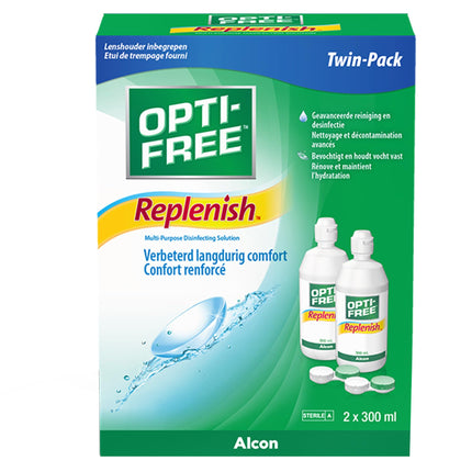 Opti-Free Replenish Contact Lens Solution | Bulk Pack | 2 x 300 ml