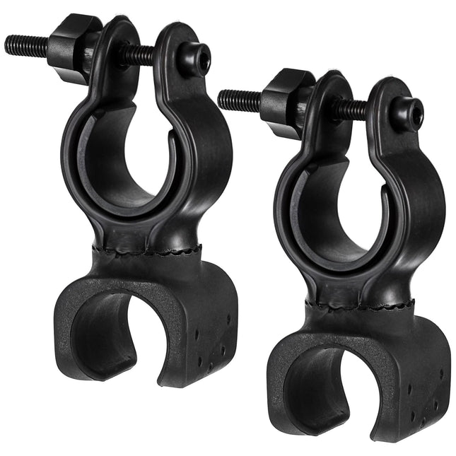 Teaaha 2 Pack Stick Holder for Rollator, Walking Stick Holder, 360 Degree Rotation Crutch Holder, Stick Holder for Wheelchair, Mobility Scooter, Walking Aid, Universal Accessory for Crutches