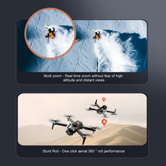 RC Drone, 4K Dual Camera, 50x Zoom, 4-Sided Obstacle Avoidance, Optical Power Positioning Hovering, WiFi Remote Control Gravity Sensing Quadcopter with LED Light