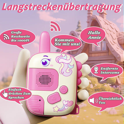 DQMOON Unicorn Gifts for Girls - 2PCS Walkie Talkies Toys for 3 4 5 6 Year Old Girls Children's Toys Birthday Christmas Gifts Gift Ideas Sensory Toys Outdoor Games for Children