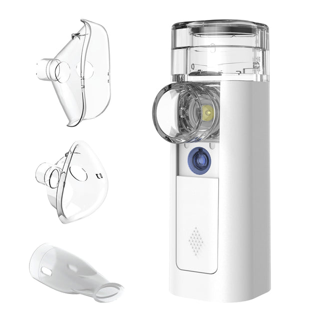 mini Air 360+ distributed by OMRON | Portable, silent nebulizer for adults and children | Inhaler including two masks and mouthpiece | Cough and cold relief | Micro-USB charging