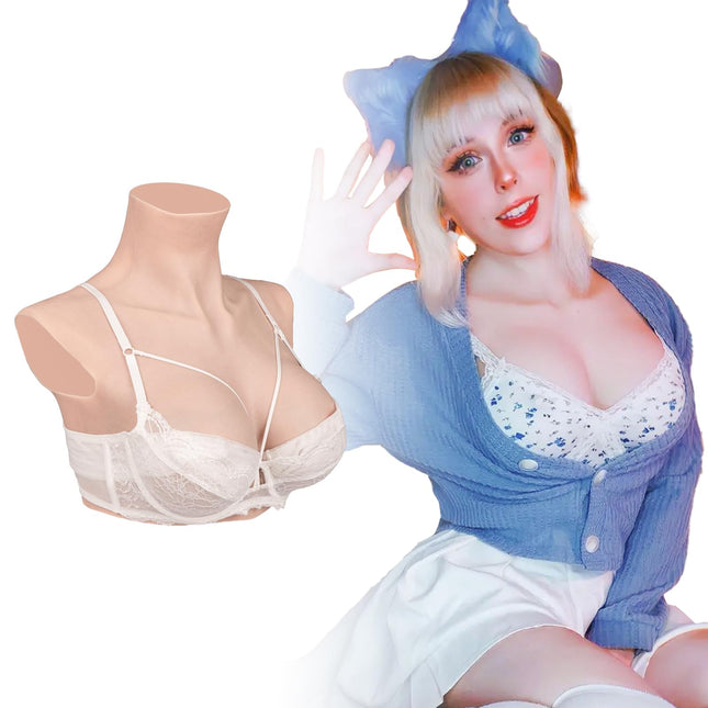 Minaky 9G Silicone Breast Forms Fake Boobs Crossdressing Realistic Breast Forms for Crossdresser Drag Queen Transgender Mastectomy Perfect Bounce &amp; Jiggle, B Cup, Ivory White