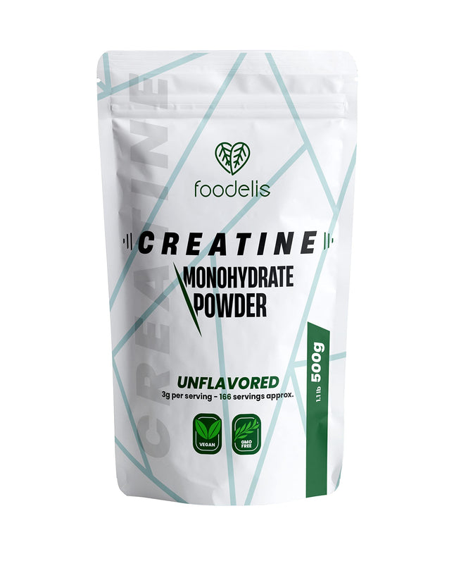 Creatine Monohydrate Powder 500g | 100% micronized creatine monohydrate powder | Tasteless | Includes dispenser | Optimal solubility | Vegan | GMO-free