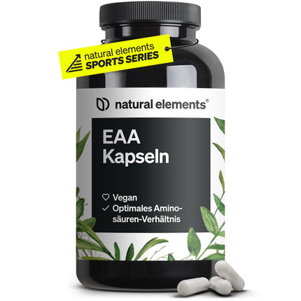 EAA capsules high-dose – 300 capsules – 8 essential amino acids – vegan, without unnecessary additives – produced in Germany &amp; laboratory-tested