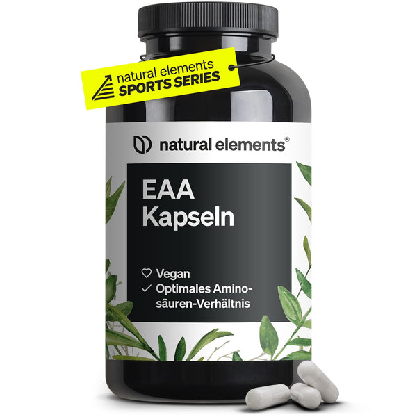 EAA capsules high-dose – 300 capsules – 8 essential amino acids – vegan, without unnecessary additives – produced in Germany &amp; laboratory-tested