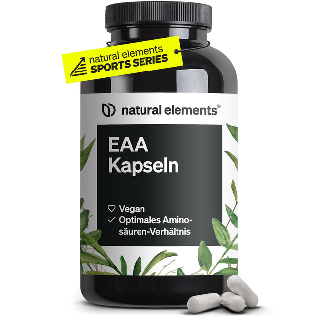 EAA capsules high-dose – 300 capsules – 8 essential amino acids – vegan, without unnecessary additives – produced in Germany &amp; laboratory-tested