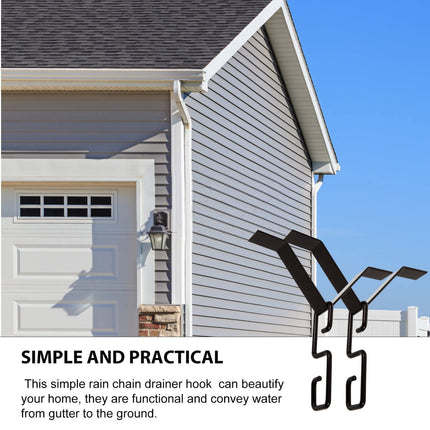 Angoily 2 Pieces Rain Chain Adapter Hooks For Gutters V-Shaped Installation Suit For Downpipe Outlet
