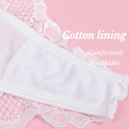comeondear women's panties sexy string thong women's lace underwear Brazilian briefs bikini thong erotic panty T-back hipster lingerie large sizes underpants sexy lingerie (white, ML)