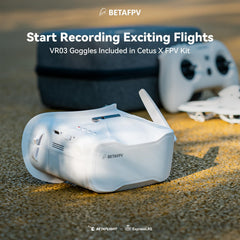 BETAFPV Cetus X FPV Kit with Cetus FC, Position Hold Function/3 Flight Modes with TX/DVR Goggles for FPV Beginner Flight Indoor Outdoor, FPV Simulator/DVR Recording/BETAFPV Configurator Supported, 2S RTF Kit