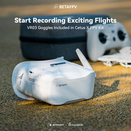 BETAFPV Cetus X FPV Kit with Cetus FC, Position Hold Function/3 Flight Modes with TX/DVR Goggles for FPV Beginner Flight Indoor Outdoor, FPV Simulator/DVR Recording/BETAFPV Configurator Supported, 2S RTF Kit