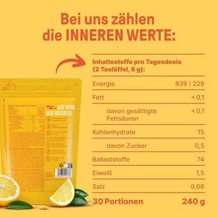 BRAINEFFECT DAILY GUT - Delicious bacterial strain drink powder with fiber and vitamins B6 + B12