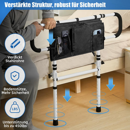 FinityPro Bed Riser for Seniors, Adjustable &amp; Extendable Bed Riser for Seniors, Foldable Bed Rail with Large Storage Bag for Elderly, 450lbs Capacity, Bed Rail for Adults