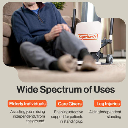 SuperHandy Electric Floor to Stand Lift for Seniors and People with Disabilities - up to 227 kg Weight Cap, Standing Aid, Portable, Adjustable, Ergonomic Design, Easy Storage [for