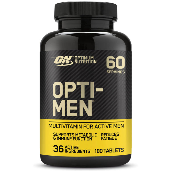 Optimum Nutrition Opti-Men Multivitamin Supplement for Men with Vitamin D, Vitamin C, Vitamin B6 and Amino Acids, Unflavored, 60 Servings, 180 Capsules