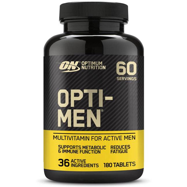 Optimum Nutrition Opti-Men Multivitamin Supplement for Men with Vitamin D, Vitamin C, Vitamin B6 and Amino Acids, Unflavored, 60 Servings, 180 Capsules